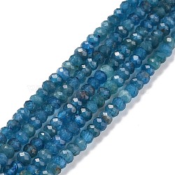 Natural Apatite Beads Strands, Faceted, Rondelle, 3x2mm, Hole: 0.5mm, about 175pcs/strand, 15.16 inch(38.5cm)(G-E194-10)