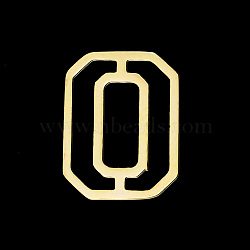 Vacuum Plating 201 Stainless Steel Charms, Laser Cut, Letter, No Hole, Letter.O, 12x9x1mm(STAS-T056-LA717-O)