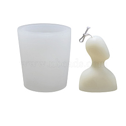 Child Shape Candle Silicone Bust Statue Molds, for Half-body Sculpture Scented Candle Making, White, 5.8x4.9x3.8cm, Inner diameter: 40x21mm.(DIY-H001-03)