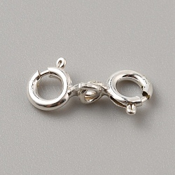 925 Sterling Silver Double Spring Ring Clasps, Silver, 15.5x6x1mm(STER-WH0008-34)