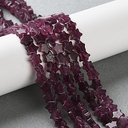 Natural White Jade Beads Strands, Dyed, Star, Purple, 6x6x2.5mm, Hole: 0.7mm, about 71~73pcs/strand, 14.37''~14.96''(36.5~38cm)(G-G085-B54-02)