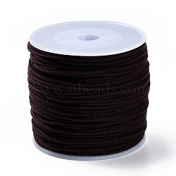 Macrame Cotton Cord, Braided Rope, with Plastic Reel, for Wall Hanging, Crafts, Gift Wrapping, Coconut Brown, 1.2mm, about 49.21 Yards(45m)/Roll(OCOR-B002-01A-16)