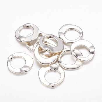 Tibetan Style Irregular Ring Bead Frames, Lead Free & Cadmium Free & Nickel Free, Antique Silver, 20.5x20.5x3mm, Hole: 12mm