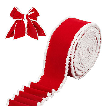 BENECREAT 12.5 Yards Polyester with Iron Ribbon, for Gift Packing, FireBrick, 2 inch(52mm)