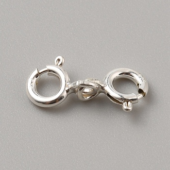 925 Sterling Silver Double Spring Ring Clasps, Silver, 15.5x6x1mm