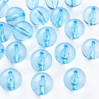 Transparent Acrylic Beads, Round, Light Sky Blue, 20x19mm, Hole: 3mm, about 111pcs/500g