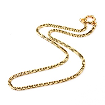 304 Stainless Steel Diamond Cut Chunky Curb Chains, Cuban Link Chains Necklaces, with Spring Ring Clasps, Golden, 18-1/2 inch(47cm)