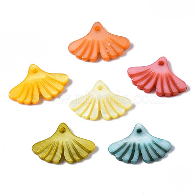 Mixed Color Leaf Freshwater Shell Pendants