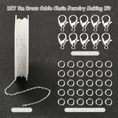 DIY 3m Brass Cable Chain Jewelry Making Kit(DIY-YW0005-74S)-3