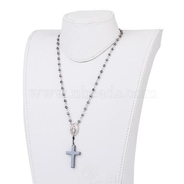 Non-magnetic Synthetic Hematite Pendant Necklaces(NJEW-JN01985)-5