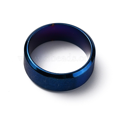 Titanium Steel Wide Band Finger Rings for Women Men(RJEW-WH0009-13D-BU)-2