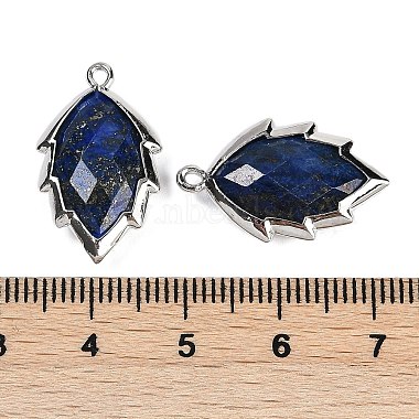 Natural Dyed Lapis Lazuli Faceted Leaf Pendants(G-I375-04P-03)-3