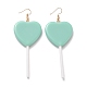 Heart-shape Lollipop Dangle Earrings for Women(EJEW-Z015-04C)-1