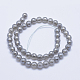 Electroplated Natural Grey Agate Beads Strands(X-G-G724-6mm)-2