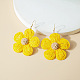 Flower Alloy Raffia Dangle Earrings(FS-WG89508-03)-3