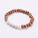 Natural Weathered Agate Beads & Woods Beads Stretch Bracelets(BJEW-JB02974)-1