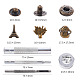 18 ensembles tour Eiffel et arbre et champignon en laiton boutons-pression en cuir kits de fixation(SNAP-YW0001-07AB)-3