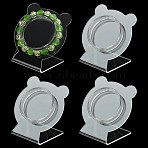 4Pcs Clear Acrylic Slant Back Single Bracelet Bangle Display Stands, Bear, 7.5x4.5x7cm(AC-FS5191-01C)