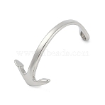 304 Stainless Steel Hook Clasps, For Leather Cord Bracelets Making, Anchor, Stainless Steel Color, 59.5x29.5x21mm, Hole: 8.5x5mm(STAS-F310-30P)