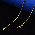 PVD Vacuum Plating 304 Stainless Steel Boston Link Chain Necklace, with Lobster Claw Clasp, Real 18K Gold Plated, 19.68 inch(50cm)x1mm(NJEW-S420-006B-G)
