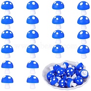 20Pcs Mushroom Silicone Focal Beads, Chewing Toy Accessoies for Teethers, DIY Nursing Necklaces Making, Dark Blue, 18mm, Hole: 2mm(JX901A)