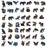50Pcs Animals PVC Waterproof Sticker Labels, Self-adhesion, for Suitcase, Skateboard, Refrigerator, Helmet, Mobile Phone Shell, Mixed Color, 30~60mm(STIC-PW0024-06)
