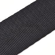Nylon Ribbons, Herringbone Weave Ribbon, White, 1 inch(25mm), about 2m/strand(NWIR-WH0009-09A)