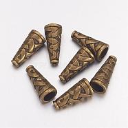 Tibetan Style Alloy Bead Cone, Cadmium Free & Nickel Free & Lead Free, Antique Bronze, 18x8x8mm, Hole: 1mm(X-TIBEB-00821-AB-NR)