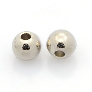 CCB Plastic Round Bead Spacers, Platinum, 5mm, Hole: 1.5mm(CCB-J029-74P)