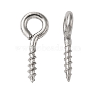 304 Stainless Steel Screw Eye Pin Peg Bails, For Half Drilled Beads, Stainless Steel Color, 10x4x1mm, Hole: 2mm, Pin: 1.4mm(STAS-L234-165C-P)