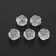 Transparent Acrylic Beads, Flower, Clear, 10x10mm, Hole: 1.5mm, about 1110pcs/500g(TACR-T003-23)