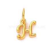 925 Sterling Silver Letter Charms with Jump Rings, Golden, Letter H, 10x9.5x2mm, Hole: 5mm(STER-R008-01G-H)