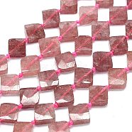 Natural Strawberry Quartz Beads Strands, Faceted, Rhombus, 13~13.5x13.5x4mm, Hole: 1mm, about 27pcs/strand, 15.75~15.94 inch(40~40.5cm)
(G-G106-H04-02)