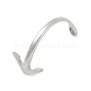 304 Stainless Steel Hook Clasps, For Leather Cord Bracelets Making, Anchor, Stainless Steel Color, 59.5x29.5x21mm, Hole: 8.5x5mm(STAS-F310-30P)