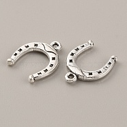 Tibetan Style Alloy Pendants, Horseshoes Charms, Antique Silver, 16x13x2mm, Hole: 1.2mm(FIND-WH0146-26AS)