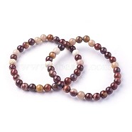 Natural Mookaite Beads Stretch Bracelets, Round, 1-7/8 inch~2-1/8 inch(4.9~5.3cm), Beads: 6~7mm(BJEW-F380-01-A17)