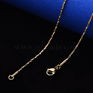 PVD Vacuum Plating 304 Stainless Steel Coreana Chain Necklace, with Lobster Claw Clasp, Real 18K Gold Plated, 19.68 inch(50cm)x1mm(NJEW-S420-006B-G)