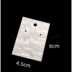 10Pcs Acrylic Jewelry Display Cards, Water Ripple Earring Holder Card, Floral White, Rectangle, 6x4.5cm(WG56432-04)
