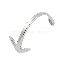 304 Stainless Steel Hook Clasps, For Leather Cord Bracelets Making, Anchor, Stainless Steel Color, 59.5x29.5x21mm, Hole: 8.5x5mm(STAS-F310-30P)