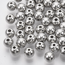 CCB Plastic Beads, for DIY Jewelry Making, Round, Platinum, 5x4.5mm, Hole: 1.2mm, about 8000pcs/500g(CCB-N003-28B-P)