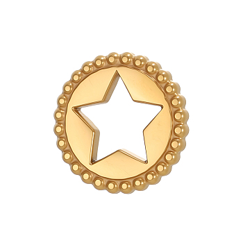 304 Stainless Steel Pendants, Star Charms, Ion Plating(IP), Real 14K Gold Plated, 13x13mm