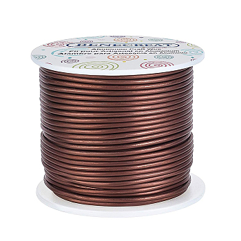 Round Aluminum Wire, Matte Effect, Camel, 12 Gauge, 2mm