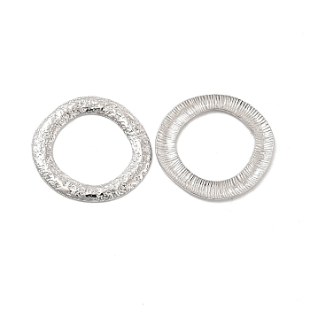 304 Stainless Steel Linking Ring, Hammered Round Ring, Stainless Steel Color, 32.5x1.5mm, Hole: 20.5mm