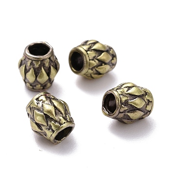 Tibetan Style Brass Beads, Cadmium Free & Lead Free, Column, Brushed Antique Bronze, 6.5x6mm, Hole: 2.5mm