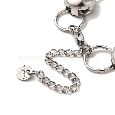 Non-Tarnish 304 Stainless Steel Flat Round Link Chain Bracelet(BJEW-Q776-02D-01)-4