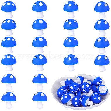 Dark Blue Mushroom Silicone Beads