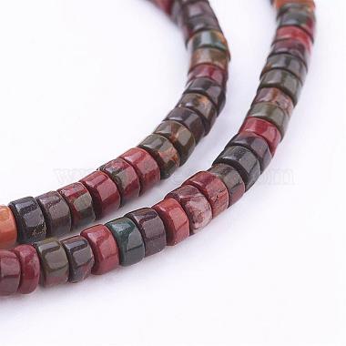 4mm Flat Round Picasso Stone Beads
