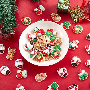 45Pcs 9 Styles Christmas Theme Opaque Resin Cabochons(JX253A)-4