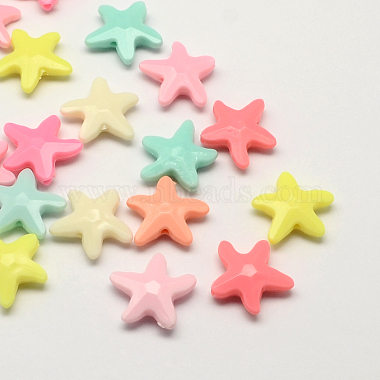 21mm Mixed Color Starfish Acrylic Beads