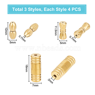 12Pcs 3 Styles 304 Stainless Steel Screw Clasps Sets(STAS-UN0050-11)-3
